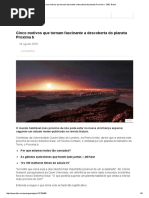 Cinco Motivos Que Tornam Fascinante a Descoberta Do Planeta Proxima b - BBC Brasil