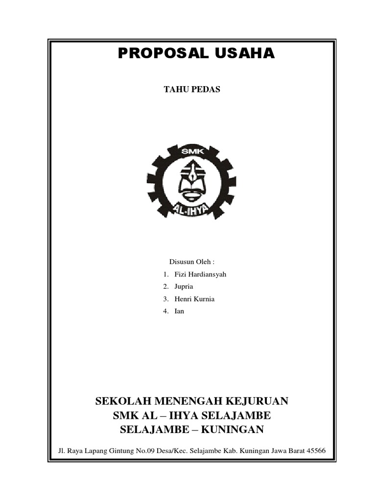 Proposal Usaha Toko Komputer