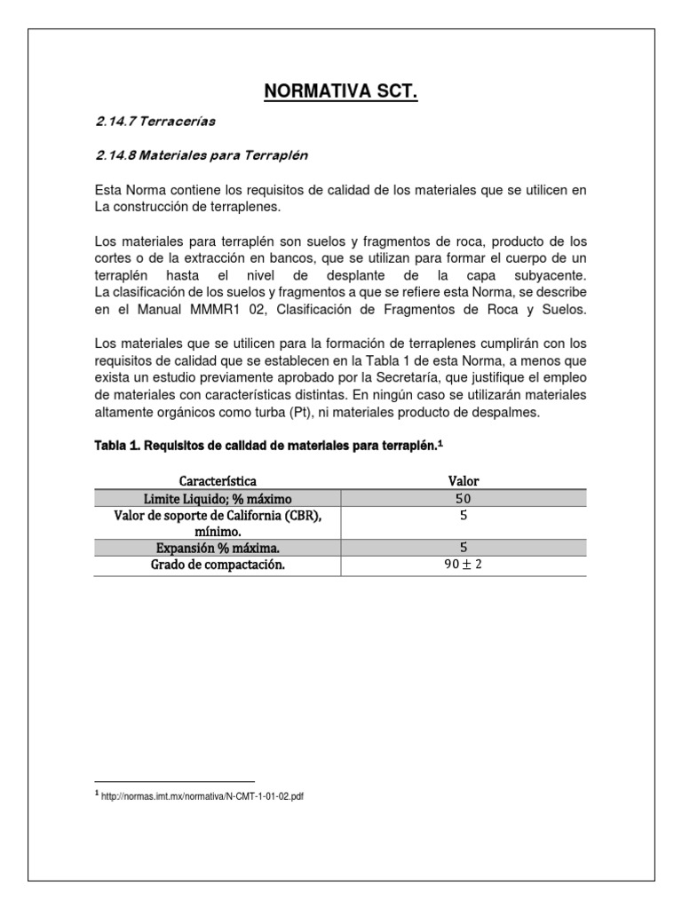 NORMATIVA SCT | La carretera | Roca (geología)