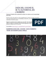 Numerología Del Coche El Destino de Tu Automóvil en Base A Su Número