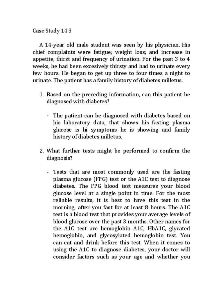 Clinical Chemistry Case Studies on Diabetes | PDF | Glycated Hemoglobin ...