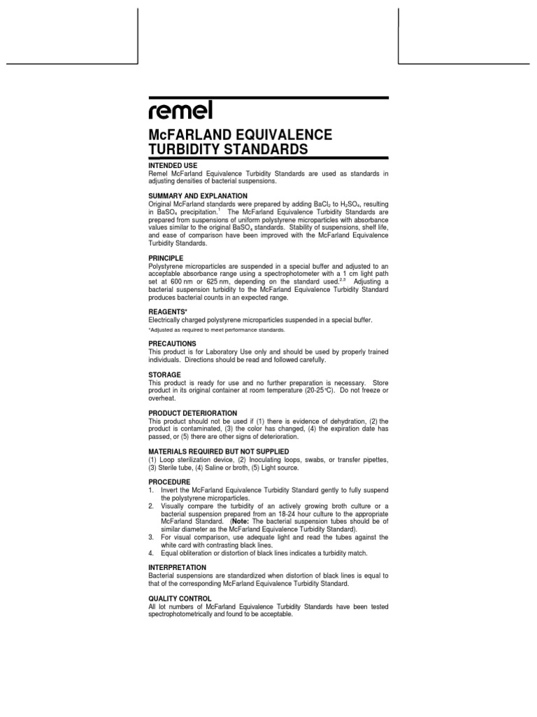 Mcfarland 3 Pdf Spectrophotometry Shelf Life