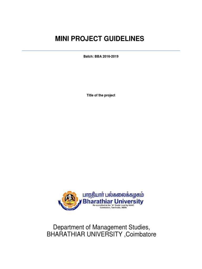 BBA Mini Project Guidelines | PDF | Feasibility Study | Swot Analysis
