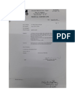 Medical Certificate of H. Omar Macacuna M.