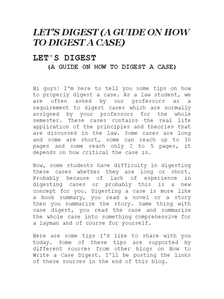 Case Digest Guide for Law Students | PDF | Arrest Warrant | United ...