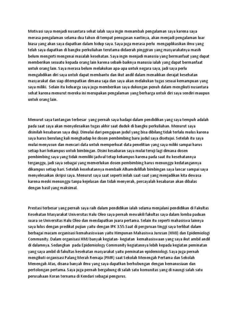 Essay Nusantara Sehat Docx