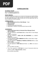 Rajneesh Tiwari Cv