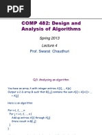 COMP 482: Design and Analysis of Algorithms: Spring 2013