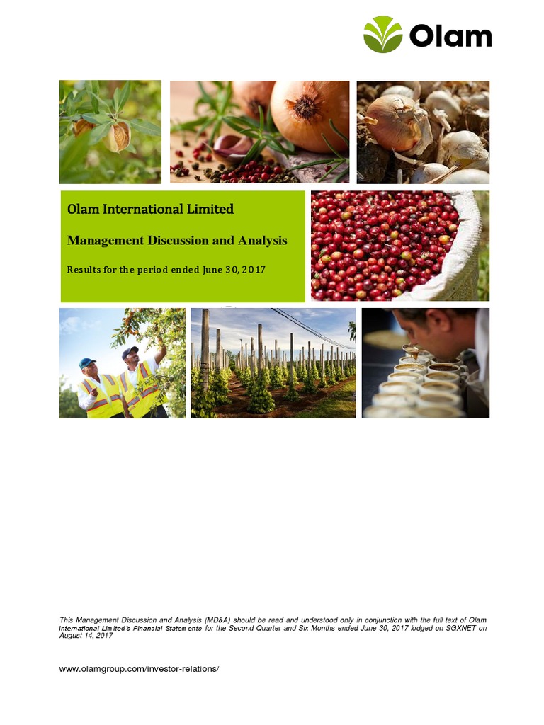 Olam International Limited Management Discussion and Analysis Results ...