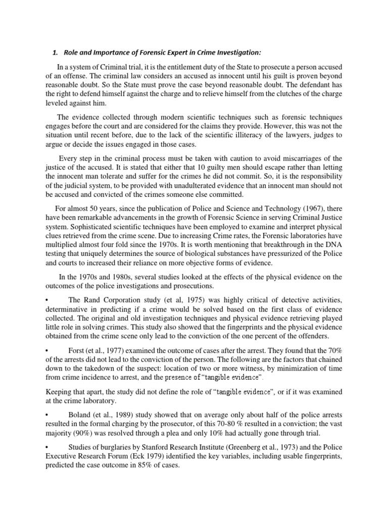 The Critical Role Of Forensic Experts In Gathering Scientific Evidence