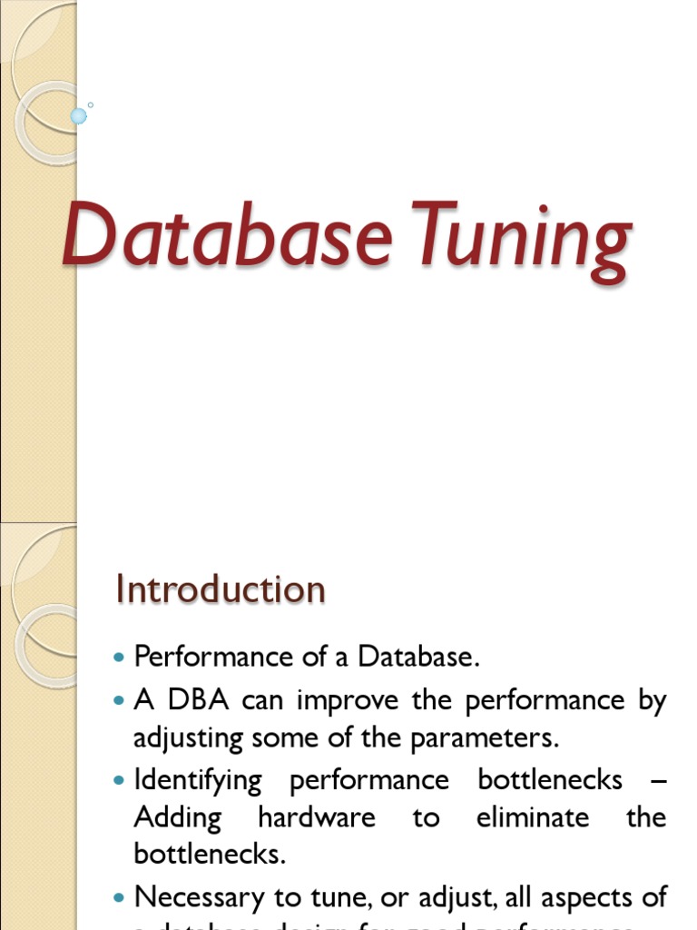 Database Tuning.ppt Database Index Databases