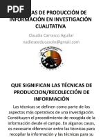 Tecnicas en Investigación Cualitativa