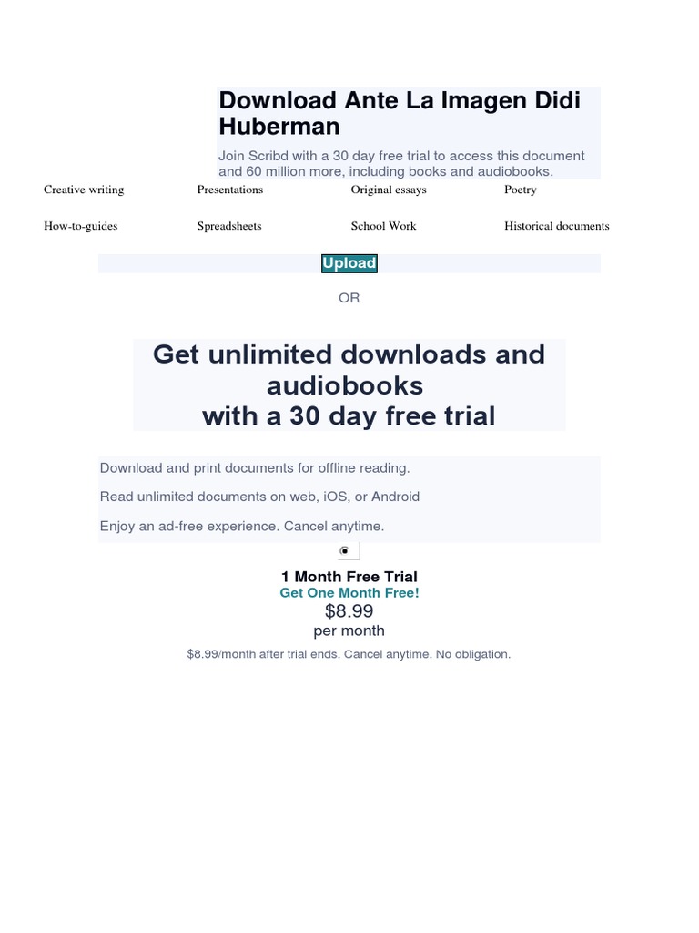 Get Unlimited Downloads and Audiobooks With A 30 Day Free Trial | PDF