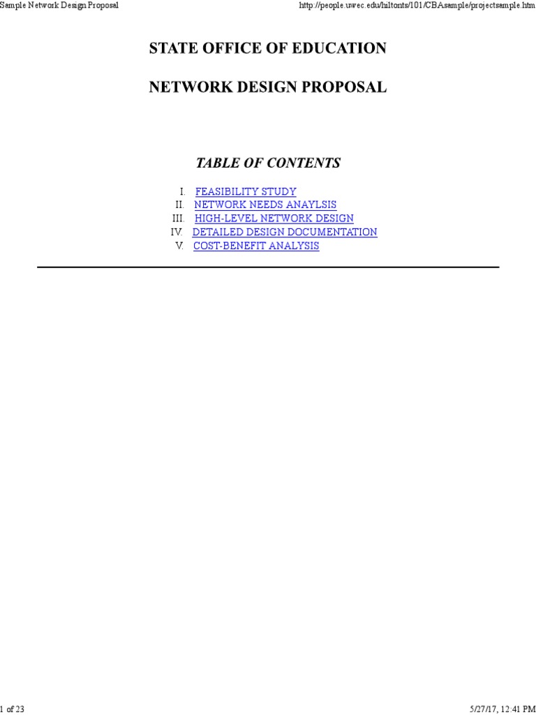 Sample Network Design Proposal | Network Switch | Computer Network