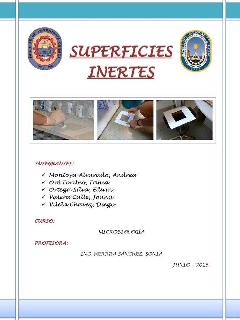 Análisis de Superficies Inertes en Microbiología | PDF | Alimentos ...
