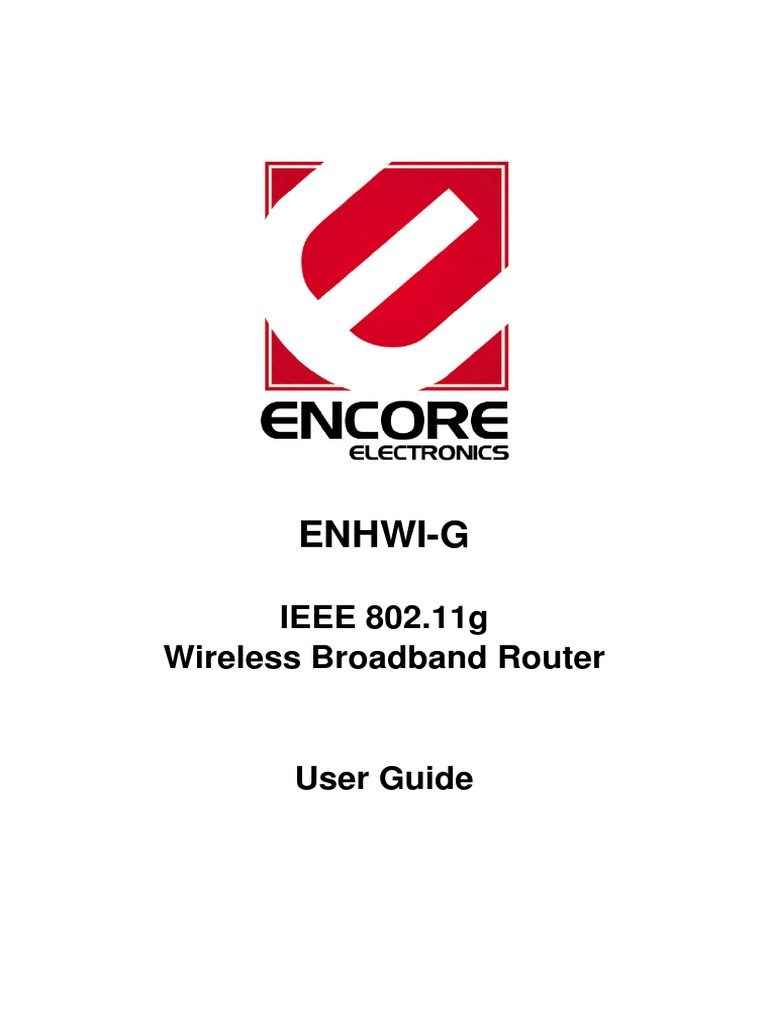 Enhwi-G: IEEE 802.11g Wireless Broadband Router | PDF | Ip Address ...