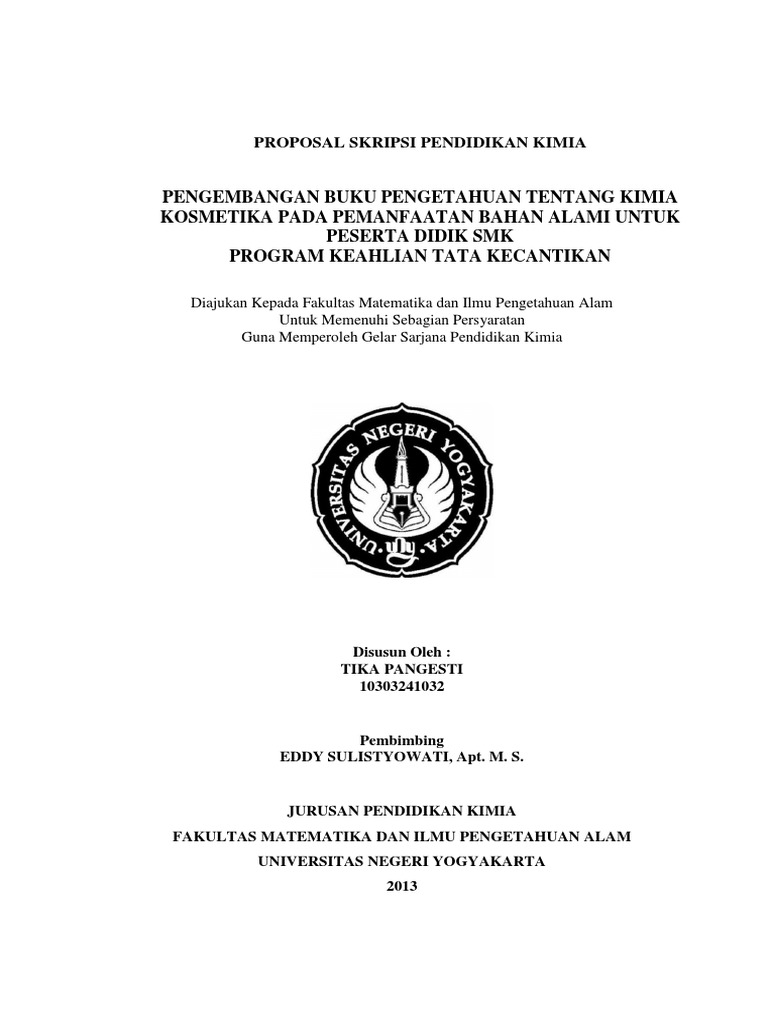 Contoh Proposal Skripsi Kimia PDF