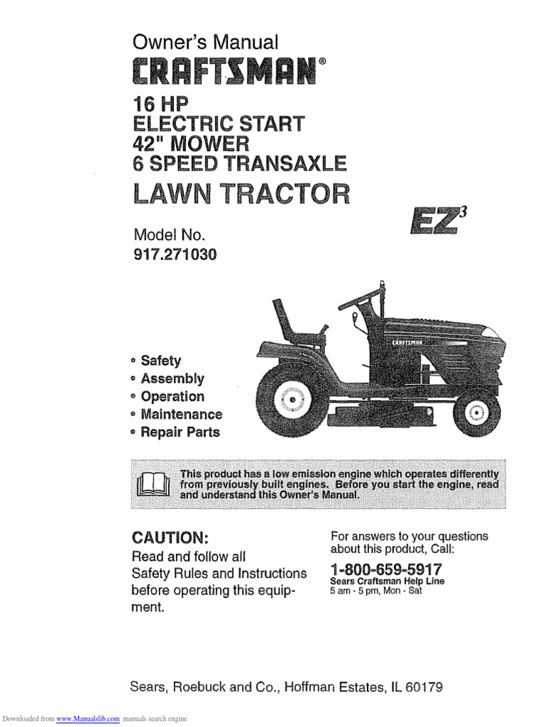 16 Hp Electric Start 42 Mower 6 Speed Transaxle Lawn Tractor 91727103 |  Tractor | Screw