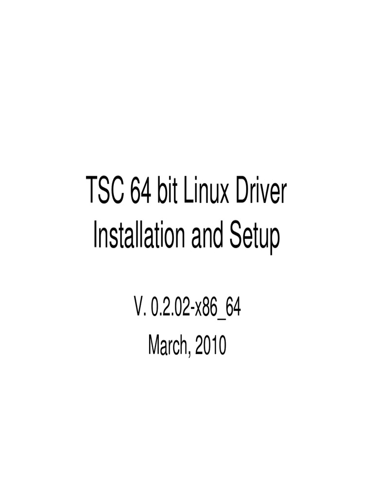TSC Linux Driver Installation Guide | PDF