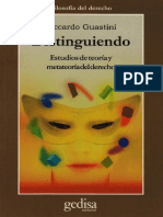 Guastini Ricardo - Distinguiendo Estudios de Teoria Y Metateoria Del Derecho PDF