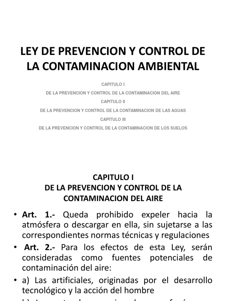 Ley de Prevención y Control de Contaminación | PDF | Contaminación | La