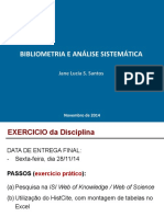 EXERCICIOS-Bibliometria AnaliseSistematica [Jane] Nov2014