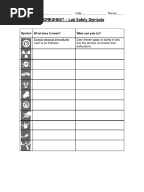 Science Lab Safety Symbols Worksheet Answers Lab Safety Symbols