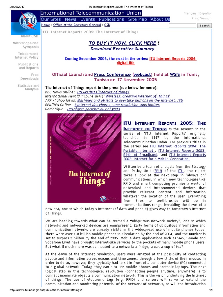 ITU Internet Reports 2005 - The Internet of Things | PDF ...