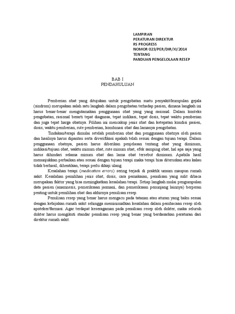 Panduan Rasional Penulisan Resep Obat | PDF