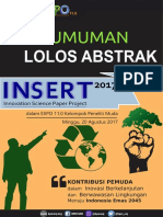 Pemberitaan 30 Peserta Lolos Abstrak Innovation Science Paper Project (INSERT) 2017