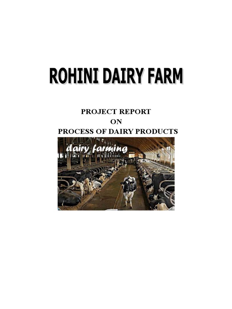 Project Report on Dairy Farm Dairy Dairy Farming
