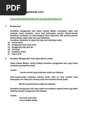 Kesalahan Penggunaan Kata Pdf
