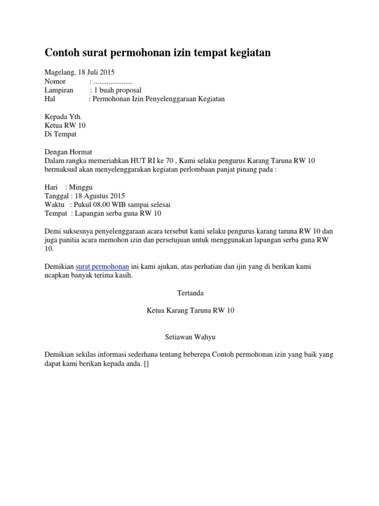 Informasi 13+ Contoh Surat Dinas Permohonan Izin Menggunakan Lapangan 