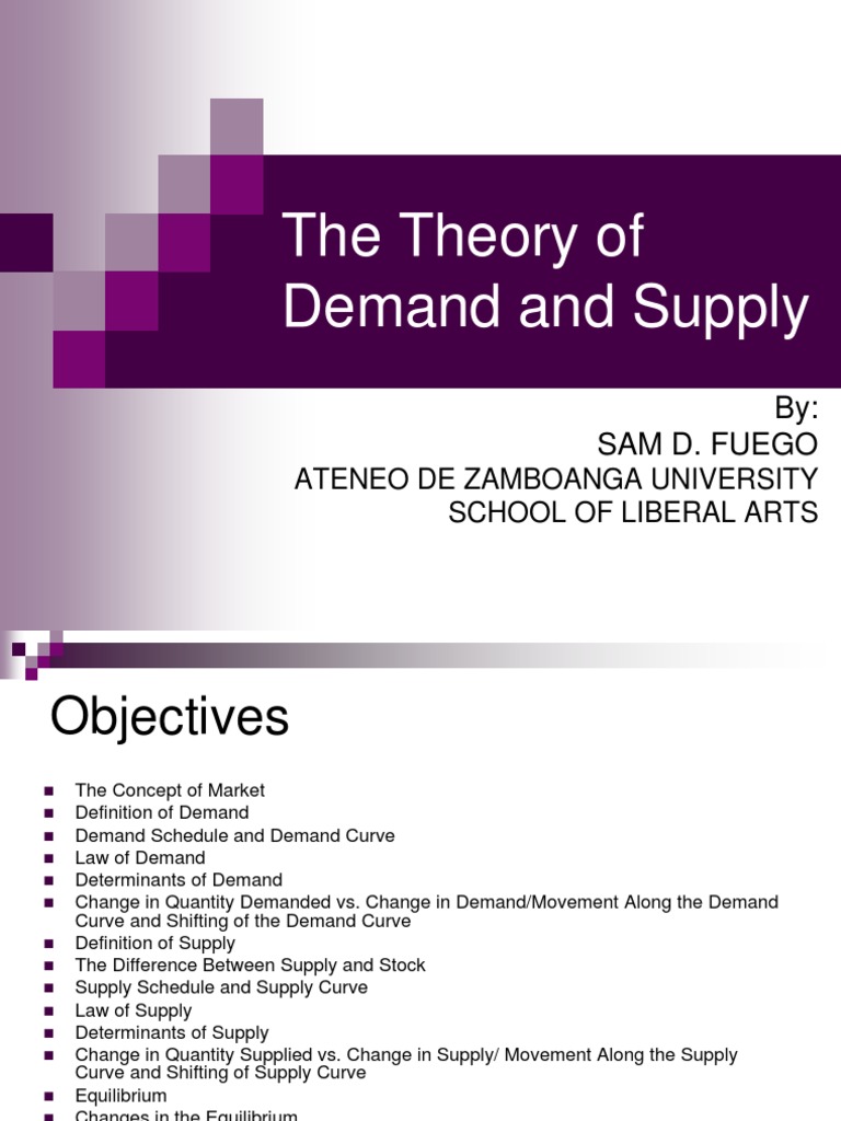 Demand, Supply & Market Equilibrium PDF Supply (Economics) Demand