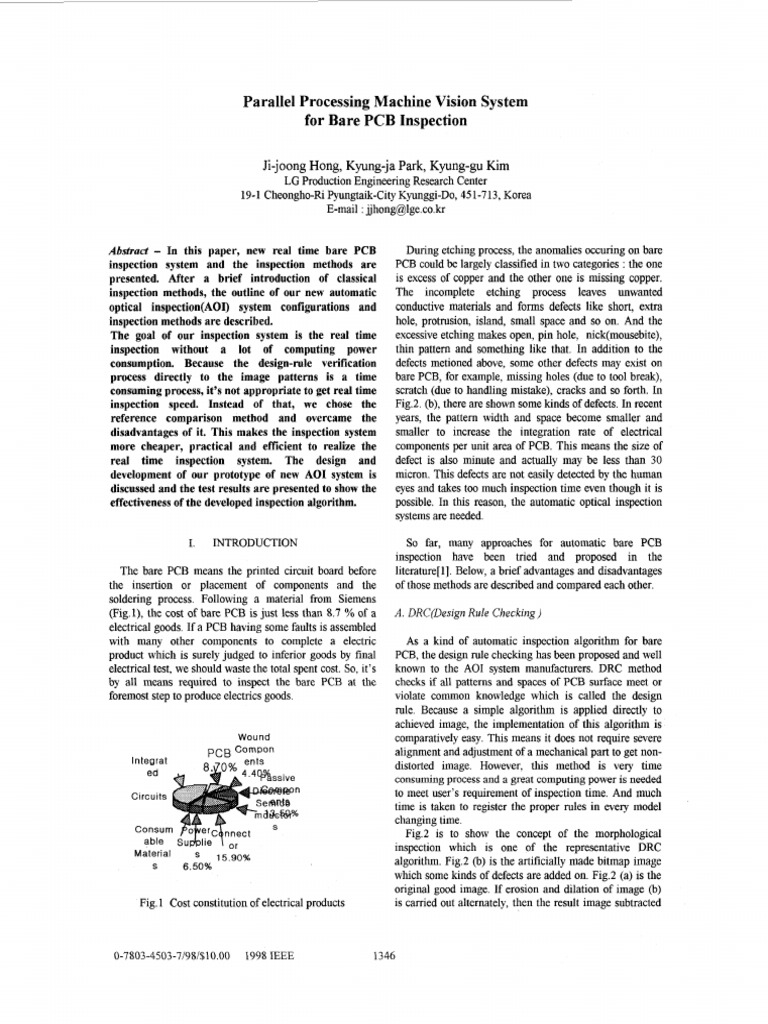 Parallel Processing Machine Vision System For Bare PCB Inspection | PDF ...