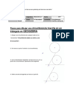 Pasos Para Dibujar Una Circunferencia Inscrita en Un Triángulo Con GEOGEBRA