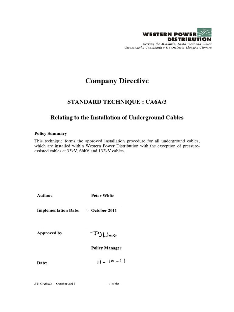 Underground Cable Installation Standards | PDF | Trees | Rail Transport