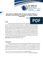 Uma Leitura Da Centralidade No Uso Do Espaço Público