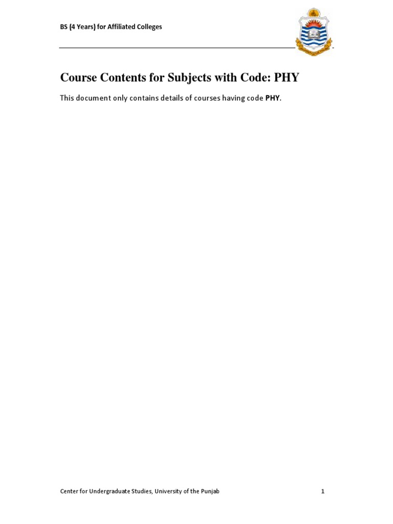 Code Physics Course Details PDF | PDF | Electron | Electric Field