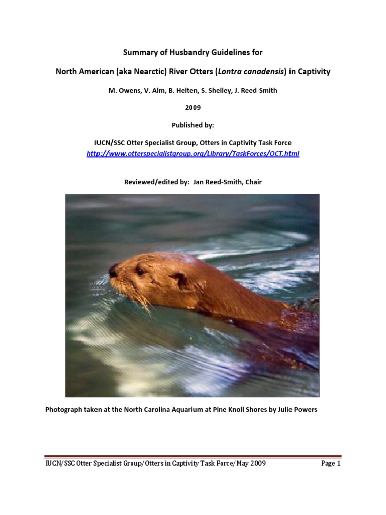 NAROtter Husbandry Guidelines Published OCT 08 May 2009 | PDF | Vitamin ...