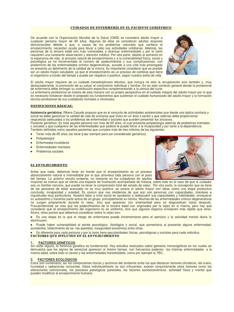 Cuidados de Enfermería en Adultos Mayores | PDF | Vejez | Adultos