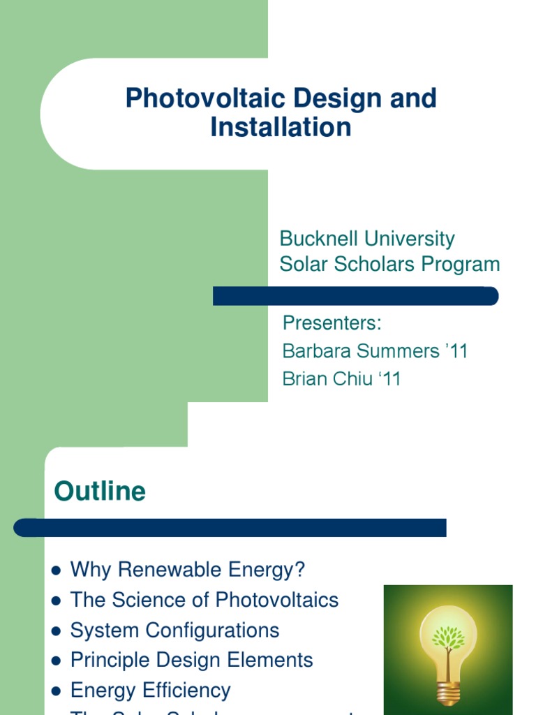Photovoltaic Design & Installation Guide | PDF | Battery (Electricity ...