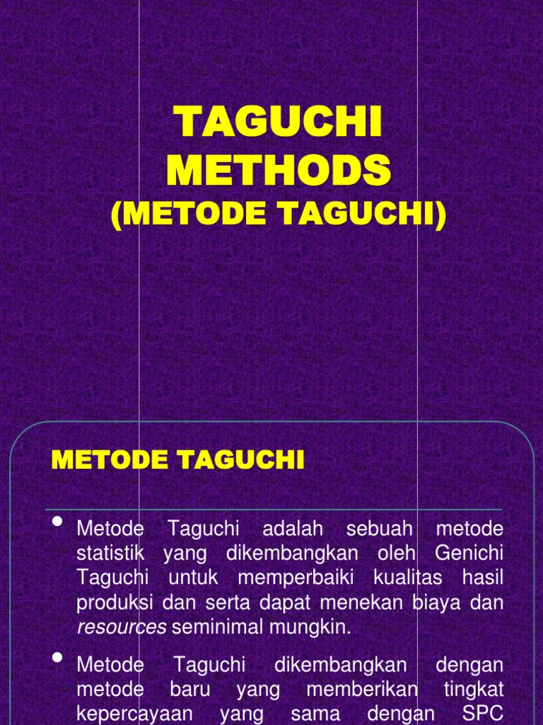 Bag Vi Taguchi | PDF | Teknologi & Rekayasa