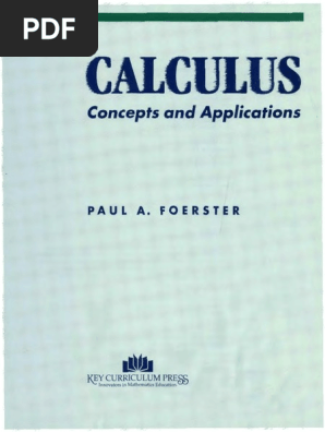 Calculus Concepts And Applications Integral Differential Calculus