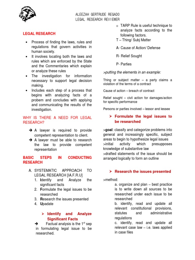 Legal Research Process and Ethics | PDF | Mandamus | Prosecutor