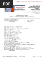 CASE FILE - PETITIONER STAN J. CATERBONE, PRO SE Writ of Habeus Corpus To United States Court For The EASTERN DISTRICT of PENNSYLVANIA On August 28, 2017 WITH 16-4641 ORDER PDF