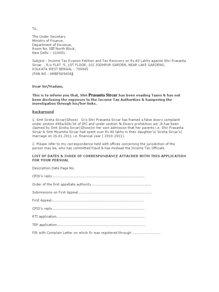 Tax Evasion and Tax Recovery Petition PDF Expense Taxes