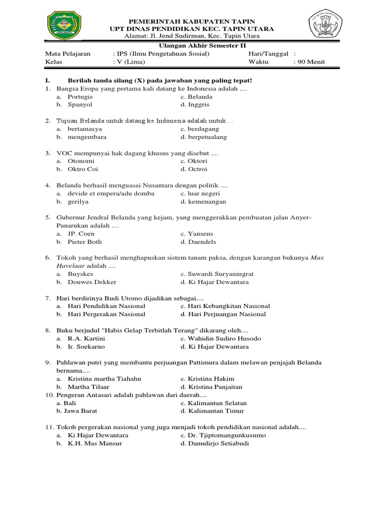Soal Ips Kelas 5 Semester 2