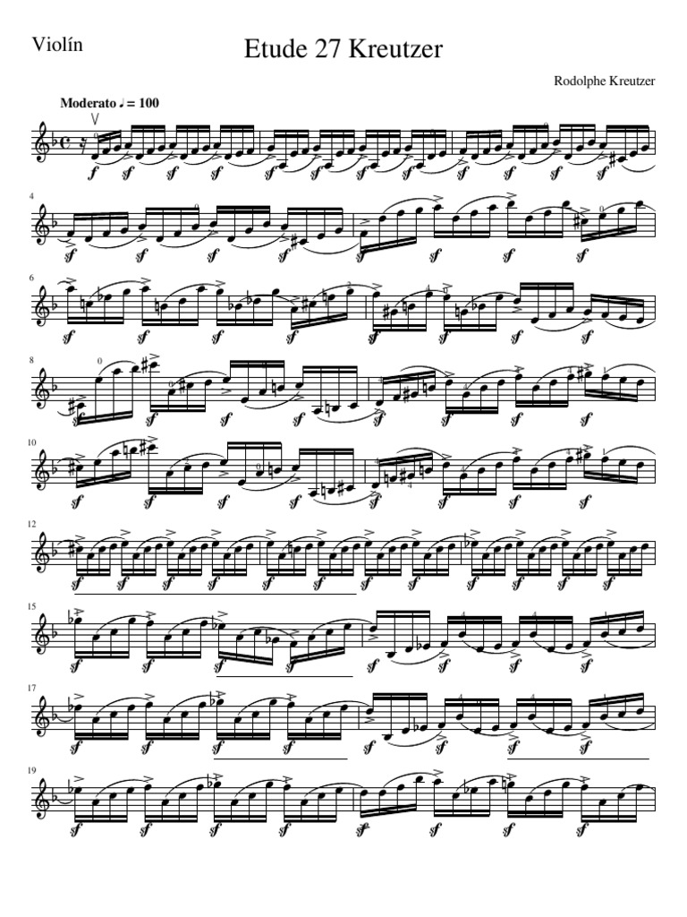 Etude 27 KreutzerViolín PDF