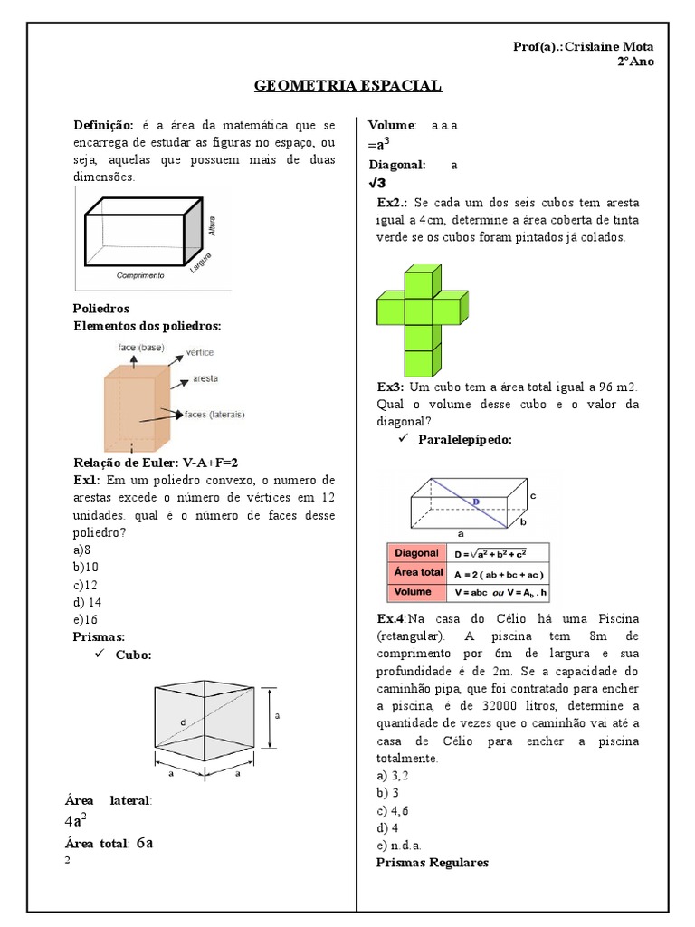 Geometria Espacial | PDF | Formas Geométricas | Triângulo